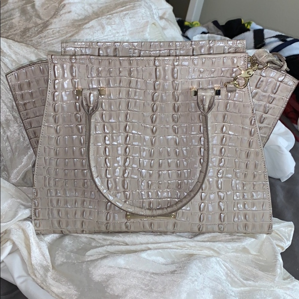 Brahmin Priscilla Satchel - Warm Gray La Scala